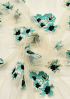 Вышивка на сетке бирюзовые цветы фото 2