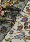 Вышивка на сетке черная с цветами и пайетками фото 3