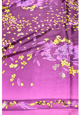 Шелк атлас желтые цветы на розовом (DG-6371) фото 2