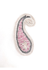 Вышивка на сетке пейсли розовая камни кристаллы стразы аппликация декор (GG-5310) фото 2