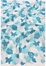 Кружево макраме хлопок цветы голубые белые васильковые (DG-0333) фото 2