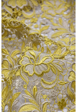 Кружево макраме хлопок золотистое цветы (DG-0283) фото 3