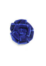 Бархатная роза синяя на булавке фото 1