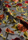 Бархат Деворе красные розы (DG-19401) фото 2