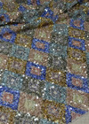 Вышивка пайетками на кружевной сетке в золотисто-голубых оттенках (00126) фото 1
