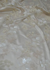 Сетка с вышивкой мелкими пайетками в бежево-молочных оттенках (00388) фото 4