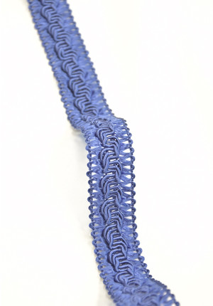 Тесьма отделочная косичка плетеная синяя (FF-8020)