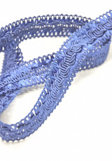 Тесьма отделочная косичка плетеная синяя (FF-8020) фото 3