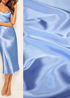Атласная стрейчевая ткань небесный голубой с блеском (LV-9750) фото 1