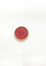 Пуговица блузочная круглая красная с золотой каймой два прокола 12 мм фото 4