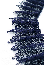 Кружевная отделочная тесьма синяя плетение макраме (DG-6020) фото 1