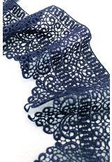 Кружевная отделочная тесьма синяя плетение макраме (DG-6020) фото 2