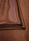 Атласная стрейчевая ткань коричневая с блеском фото 2