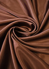 Атласная стрейчевая ткань коричневая с блеском фото 3