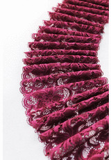 Кружево стрейч лиловое отделочное цветочный узор (CC-5020) фото 2