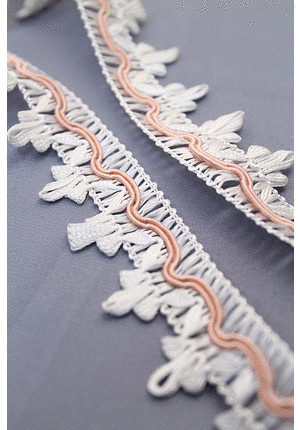 Тесьма плетеная белая с оранжевым шнуром (FF-3020)
