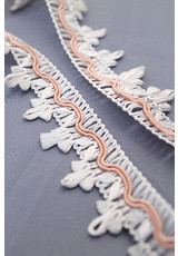 Тесьма плетеная белая с оранжевым шнуром (FF-3020) фото 1