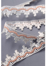 Тесьма плетеная белая с оранжевым шнуром (FF-3020) фото 2