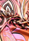 Атласная ткань розовый цветочный рисунок с блеском Pucci фото 2