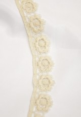 Тесьма кружевная плетеная бежевая цветочная вышивка (CC-3500) фото 1