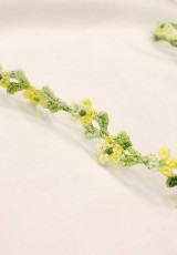 Плетеная цветочная коса тесьма желтая зеленая (DG-6630) фото 1