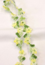 Плетеная цветочная коса тесьма желтая зеленая (DG-6630) фото 2