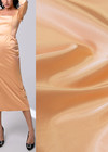 Атласная стрейчевая костюмная ткань дюшес оранжевый (LV-8681) фото 1