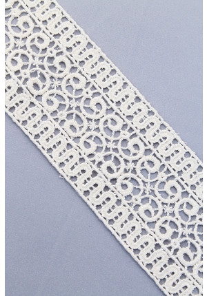 Кружевная отделочная тесьма молочная плетеная макраме (CC-3220)