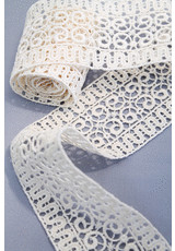 Кружевная отделочная тесьма молочная плетеная макраме (CC-3220) фото 2