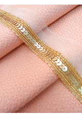 Тесьма золотистая пайетки бисер (GG-3000) фото 2