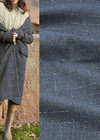 Костюмная шерсть твидовой фактуры, серо-синяя фото 1