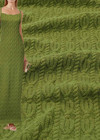 Вязаный трикотаж Косы зеленого цвета фото 1