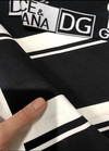 Черная джинсовая ткань с белыми полосами D&G фото 2