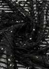 Вышивка на сетке черная с пайетками и бахромой фото 2