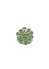 Пуговица металл цветок зеленые кристаллы 21 мм фото 1