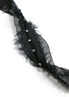 Тесьма черная перья кристаллы фото 2