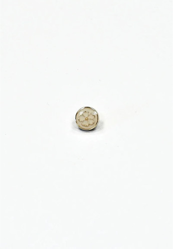 Пуговица блузочная пластик круглая золотистый цветок 10 мм к-14
