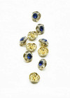 Пуговица золото синий алмаз стразы 13 мм к-2 фото 2