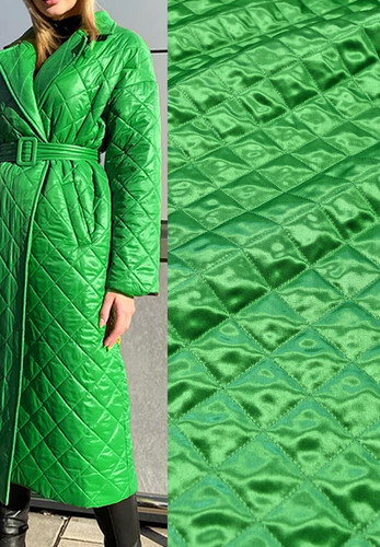 Ткань стеганая зеленая