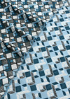Жаккард стрейч с геометрическим орнаментом бирюзовый фото 3