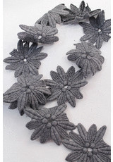 Кружевная тесьма шерсть серая цветы (DG-9330) фото 1