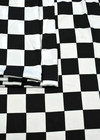 Искусственный шелк шахматная клетка, шахматка, черно-белая клетка, в клетку фото 3