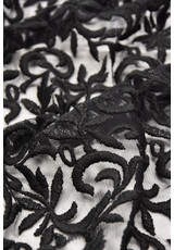 Вышивка на сетке черное шерсть орнамент (DG-2081) фото 2