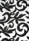 Вышивка на сетке черное шерсть орнамент (DG-2081) фото 3