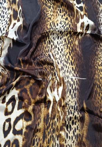 Атласный шелк коричневый леопард D&G