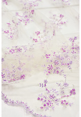 Вышивка на сетке розовая цветы бисер пайетки (DG-9681) фото 2