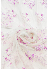 Вышивка на сетке розовая цветы бисер пайетки (DG-9681) фото 3