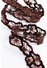 Кружевная тесьма коричневая бархатная (GG-1240) фото 1