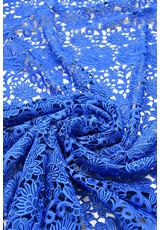 Кружево синий электрик розы Valentino фото 2