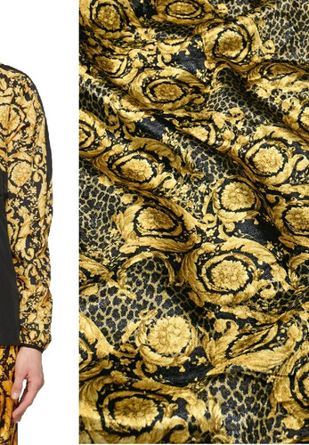 Бархат на меху золотистый барокко Versace